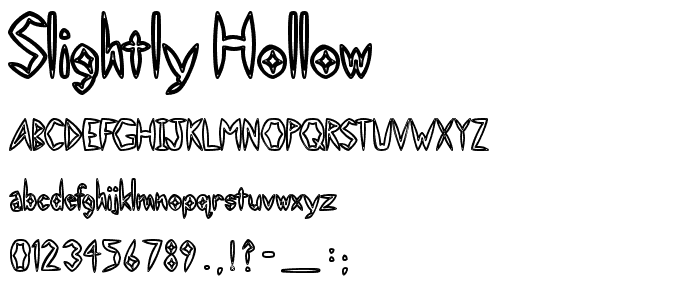 Slightly Hollow font